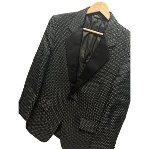 After Six Woodward & Lothrop Vintage 70's Black Polka Dot Tuxedo Jacket